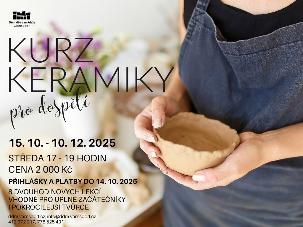 Podzimní kurz keramiky pro dospělé 2025
