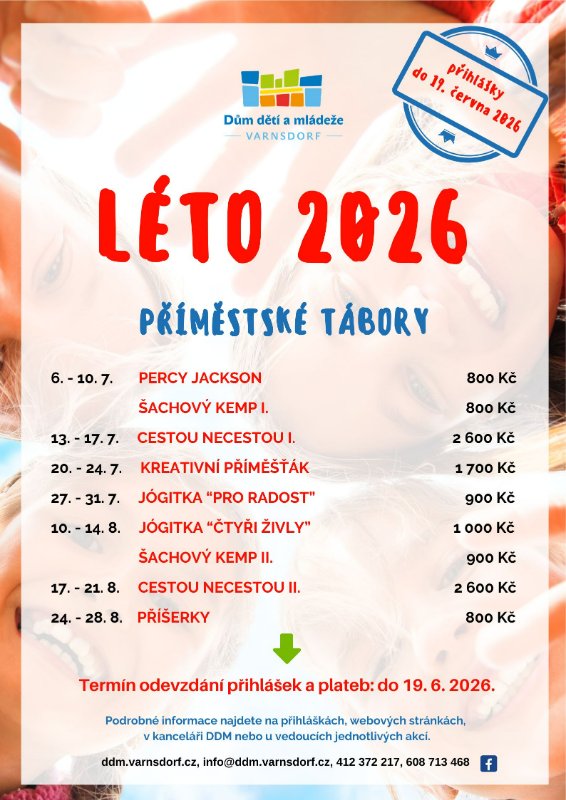 Bylo zahájeno přihlašování na léto 2026!