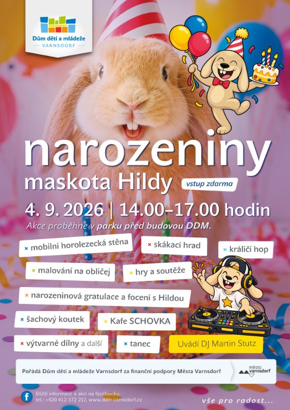 Narozeniny maskota Hildy 2026